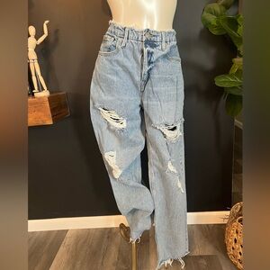 Good American Straight Leg Distressed Jean- Size 12